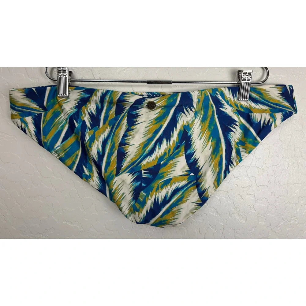 NEW Prana‎ Breya Bikini Bottom Reversible Tropic Panama Blue Palm XL 2336